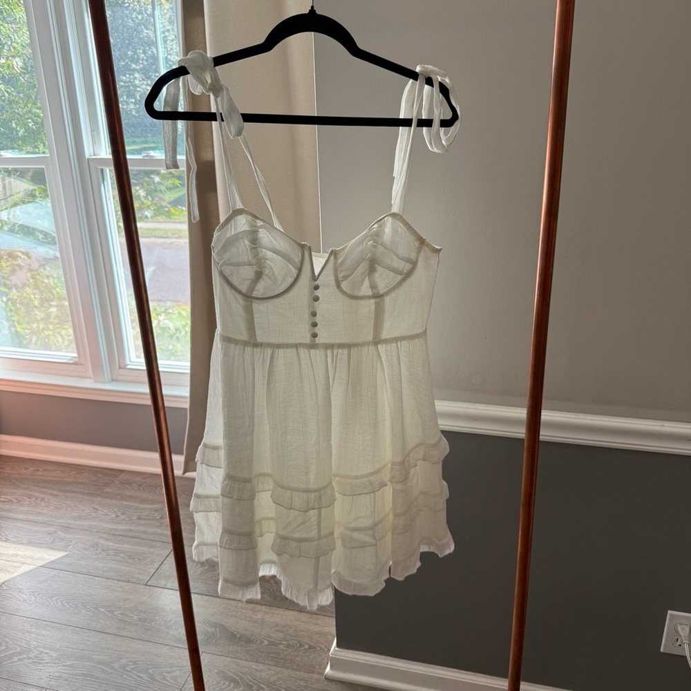 HELLO MOLLY White Frill Mini Dress